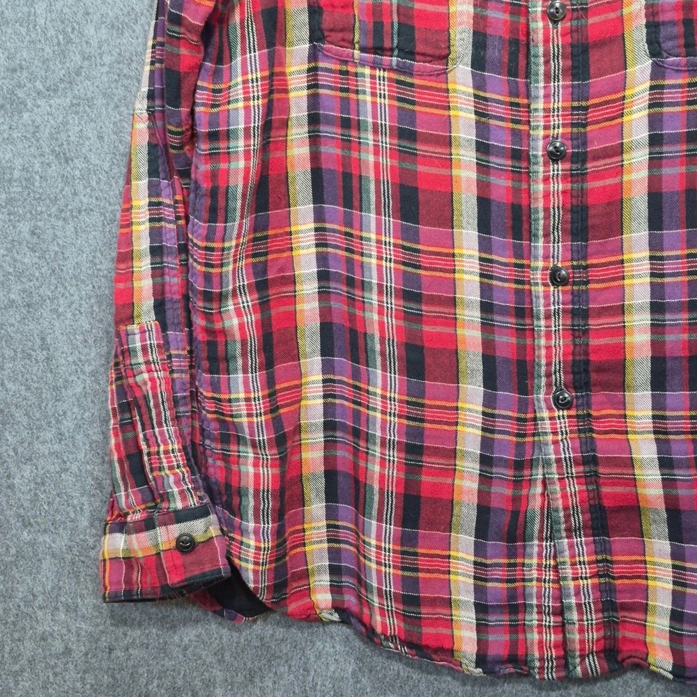 Vtg 90s Polo By Ralph Lauren Lined Flannel Shirt L Plaid 100% Cotton Preppy